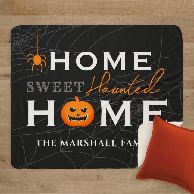 Cobertor Sherpa Home Sweet Halloween Personalizado (Criador carregado)