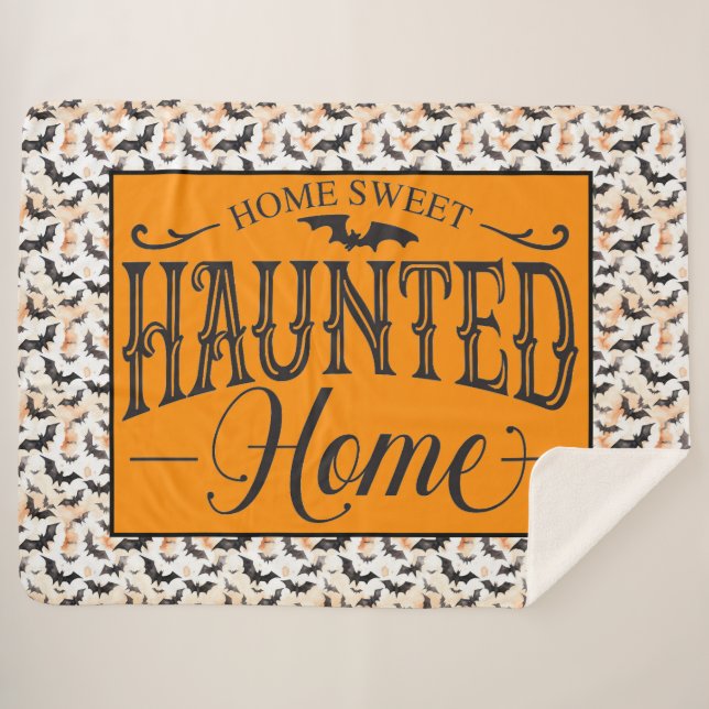 Cobertor Sherpa Home Sweet Haunted (Frente (Horizontal))