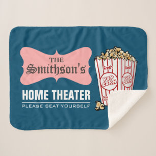 Cobertor Sherpa Home Theater de Nomes Personalizados Retroativos