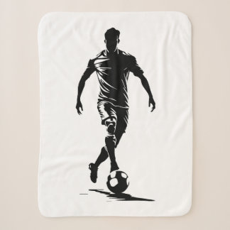 Cobertor Sherpa Homem de futebol com design de bola.