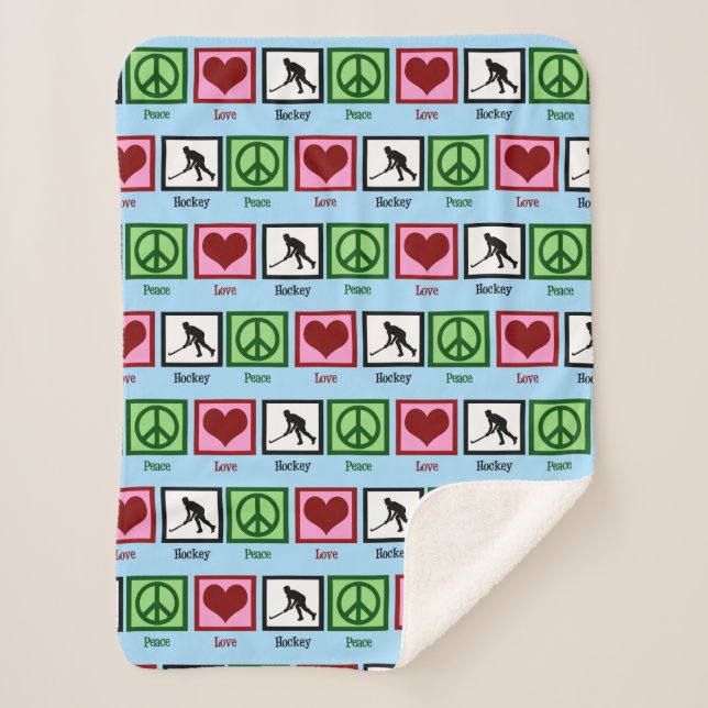 Cobertor Sherpa Hóquei em campo do Peace Love (Frente)