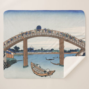 Cobertor Sherpa Housai Monte Fuji visto de baixo da ponte masculin