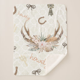 Cobertor Sherpa Howdy Western Blanket