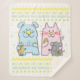 Cobertor Sherpa Hug Sameach Sherpa Hanukkah Blanket/Médio