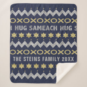 Cobertor Sherpa HUG SAMEACH Sherpa Hanukkah Blanket/Médio