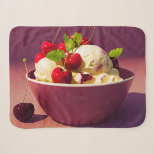 Cobertor Sherpa Ice cream sundae with cherries and syrup