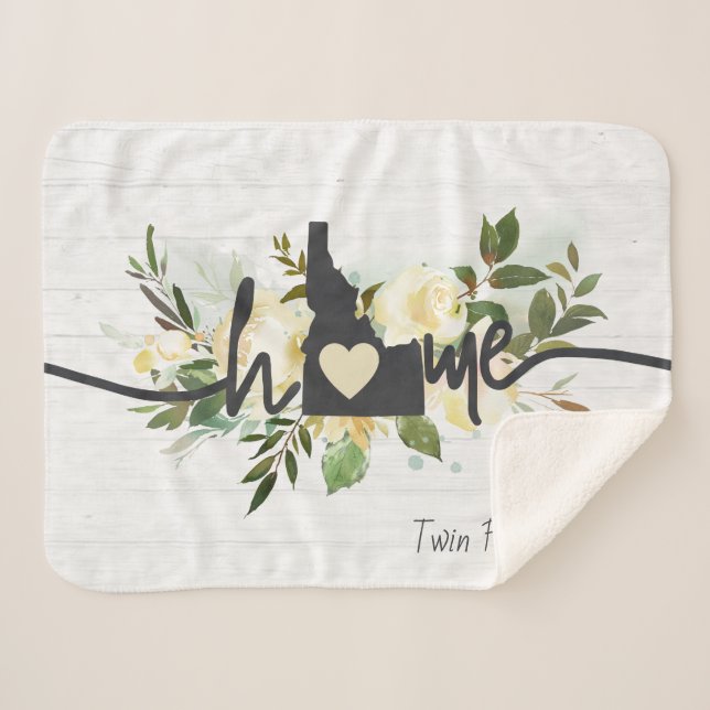 Cobertor Sherpa Idaho State Personalizou Sua Russa Cidade (Frente (Horizontal))