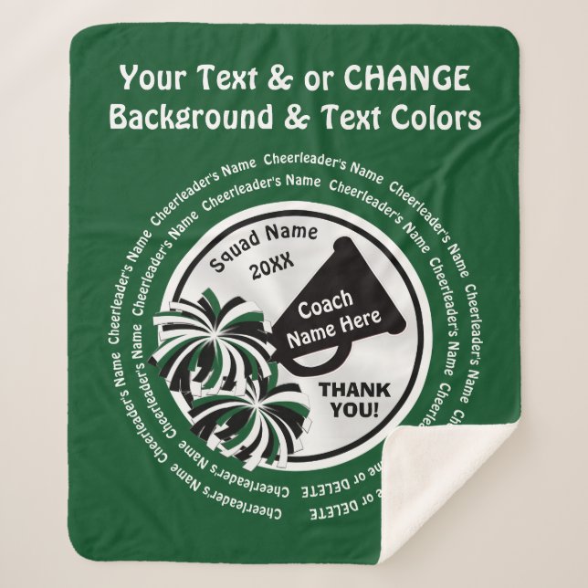 Cobertor Sherpa Ideias de presentes para ônibus animados, verdes,  (Frente)