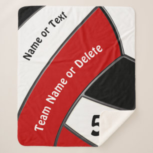 Cobertor Sherpa Ideias do Presente de Voleibol Branco Vermelho par