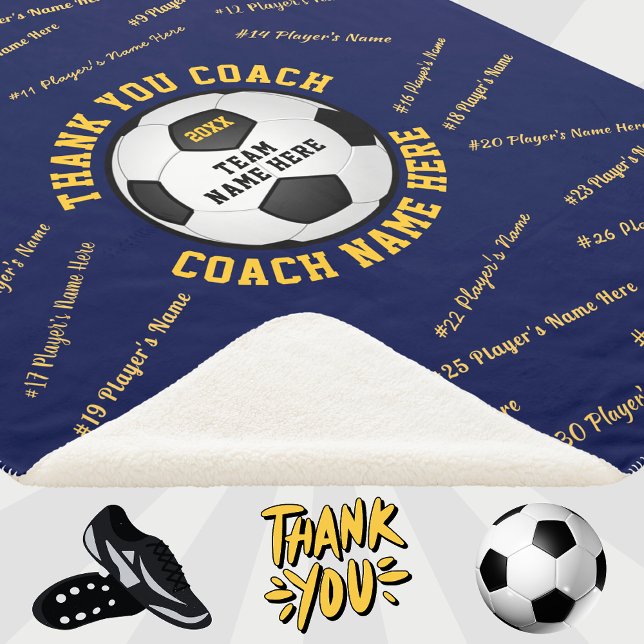 Cobertor Sherpa Ideias Douradas, presentes para treinadores de fut (Soccer Gifts Coach. This soccer blanket will be awesome, soccer coach gifts thank you. Soccer Coach.)