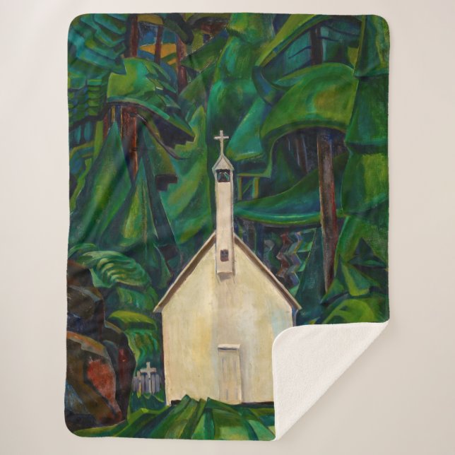 Cobertor Sherpa Igreja Indiana | Emily Carr | (Frente)