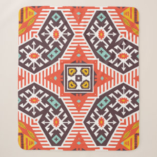 Cobertor Sherpa Ikat Aztec: Textura em striping étnico