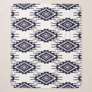 Cobertor Sherpa Ikat Boho Aztec Textile Motif