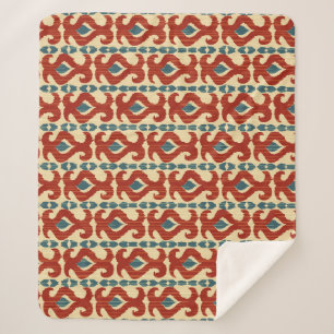 Cobertor Sherpa Ikat Elegance: Design de padrões sem costura.