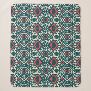 Cobertor Sherpa Ikat Intrigue: Oriental Vintage Damask