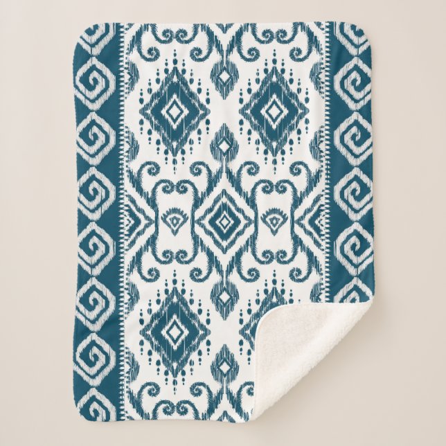 Cobertor Sherpa Ikat Paisley Pattern (Frente)
