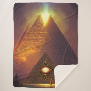 Cobertor Sherpa Illuminati Eye Pyramid Sherpa Blanket