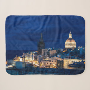 Cobertor Sherpa Iluminado à noite na antiga cidade e porto de La V
