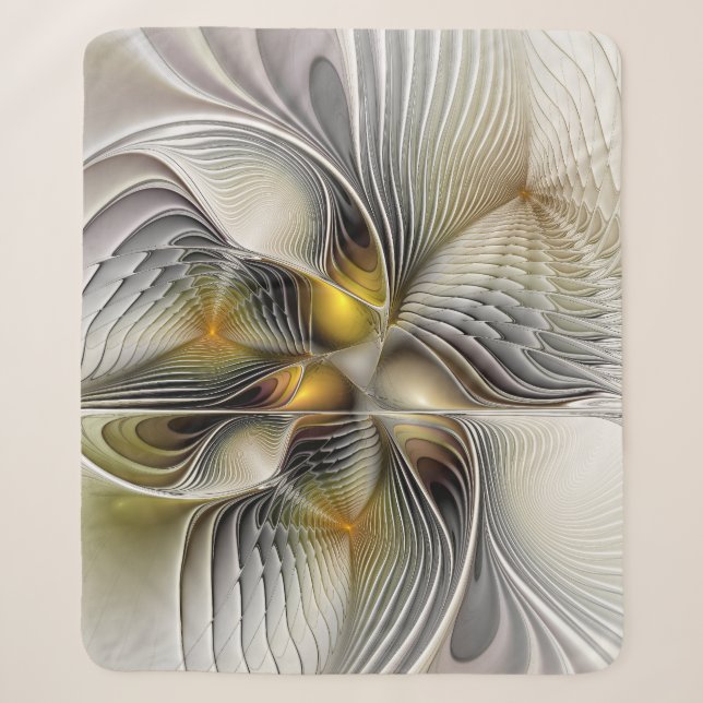 Cobertor Sherpa Ilusão Óptica Abstrata Fractal 3D Com Profundidade (Frente)