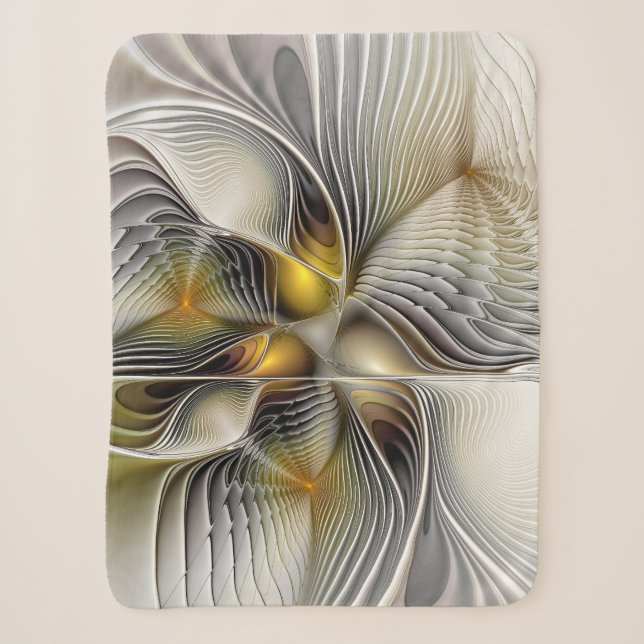 Cobertor Sherpa Ilusão Óptica Abstrata Fractal 3D Com Profundidade (Frente)