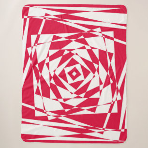 Cobertor Sherpa Ilusões de abstrato vermelho-branco