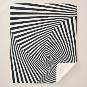 Cobertor Sherpa Ilusões Ópticas: Abstrato Geométrico em Striped.