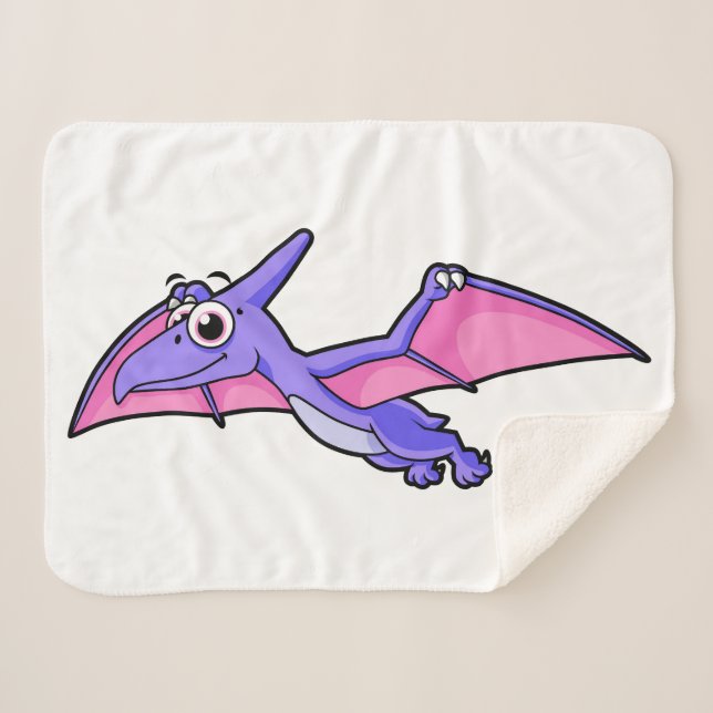 Cobertor Sherpa Ilustração Bela De Um Pterodactilo Voador. (Frente (Horizontal))