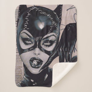Cobertor Sherpa Ilustração da Capa da Catwoman #50 por Sozomaika