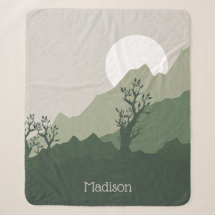 Cobertor Sherpa Ilustração da Natureza com Nome Personalizado