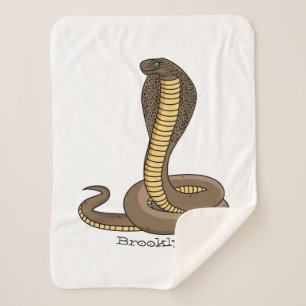 Cobertor Sherpa Ilustração de cobra da cobra castanha