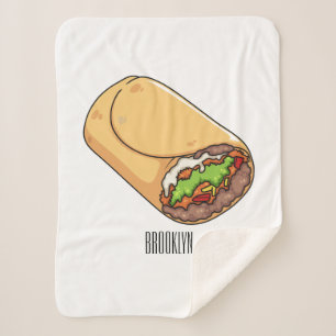 Cobertor Sherpa Ilustração de desenho animado burrito