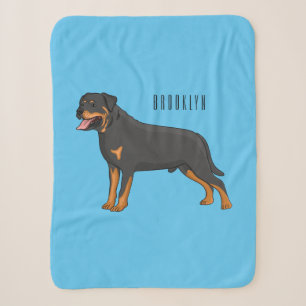 Cobertor Sherpa Ilustração de desenho animado de cão rottweiler