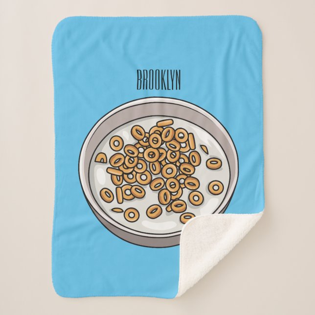 Cobertor Sherpa Ilustração de desenho animado de cereais (Frente)