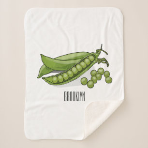 Cobertor Sherpa Ilustração de desenho animado de ervilha