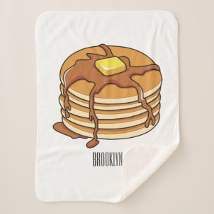 Cobertor Sherpa Ilustração de desenho animado de Pancake