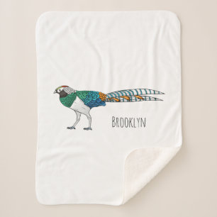 Cobertor Sherpa Ilustração de desenho animado de pássaros faisão d