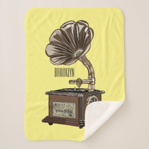 Cobertor Sherpa Ilustração de desenho animado girável