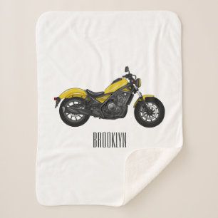 Cobertor Sherpa Ilustração de desenho animato de motocicleta cruis