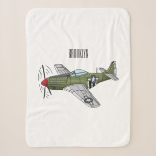 Cobertor Sherpa Ilustração de desenho de avião militar