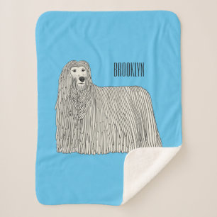 Cobertor Sherpa Ilustração de desenho de cães Komondor