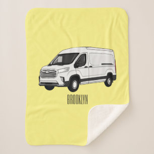 Cobertor Sherpa Ilustração de desenho de carrinha de entrega