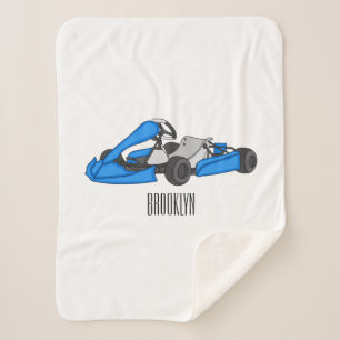 Cobertor Sherpa Ilustração de desenho de corrida de Kart