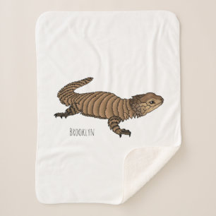 Cobertor Sherpa Ilustração de desenho de lagarto girado por Armadi