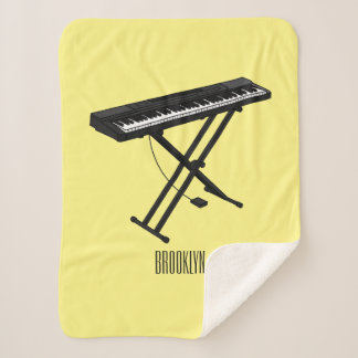Cobertor Sherpa Ilustração de desenho de piano de teclado