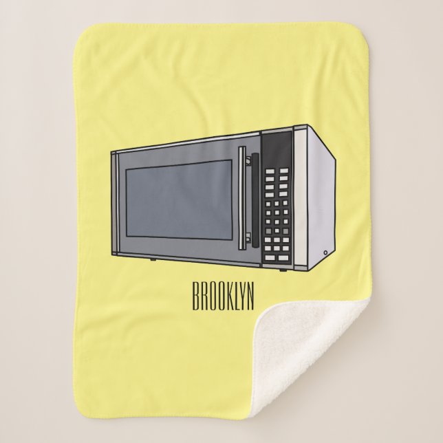 Cobertor Sherpa Ilustração de desenho em micro-ondas (Frente)