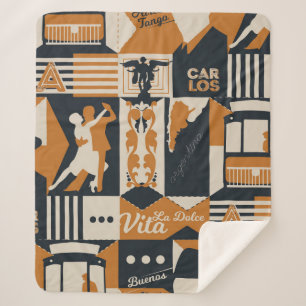 Cobertor Sherpa ilustração de design sem costura do padrão arge