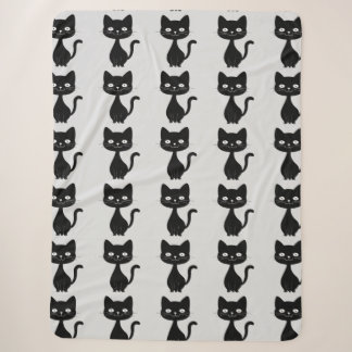 Cobertor Sherpa Ilustração de gato preto minimalista de desenho an