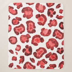 Cobertor Sherpa Ilustração de padrão de aquarela com pele-leopardo