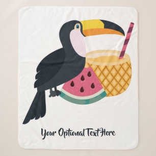 Cobertor Sherpa Ilustração de Toque de Texto e Cor Personalizada