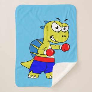 Cobertor Sherpa Ilustração De Um Boxing De Espinossauro.